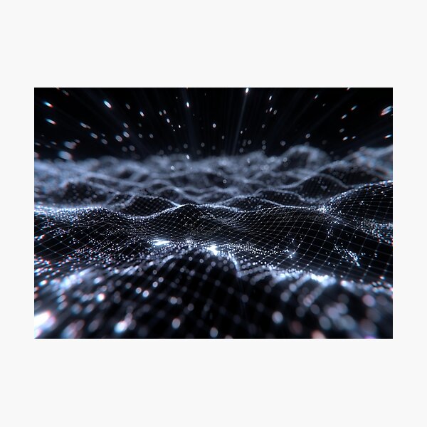 Item preview, Silver Wireframe Digital Wave Landscape designed and sold by IntelliMindDesigns.