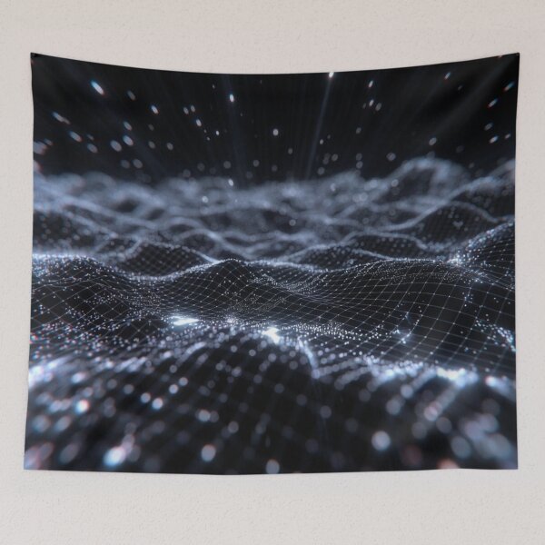 Item preview, Silver Wireframe Digital Wave Landscape designed and sold by IntelliMindDesigns.