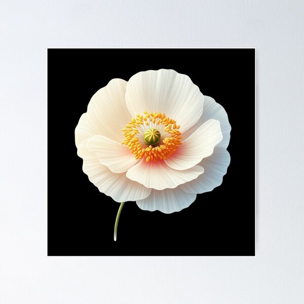 Item preview, Elegant White Poppy Blossom designed and sold by Munsonlookfor.