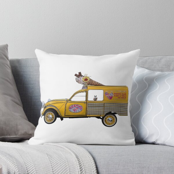 Item preview, Angelic French ice cream van in yellow with heaven's dress tartan, hand drawn designed and sold by Theoldgirl900.