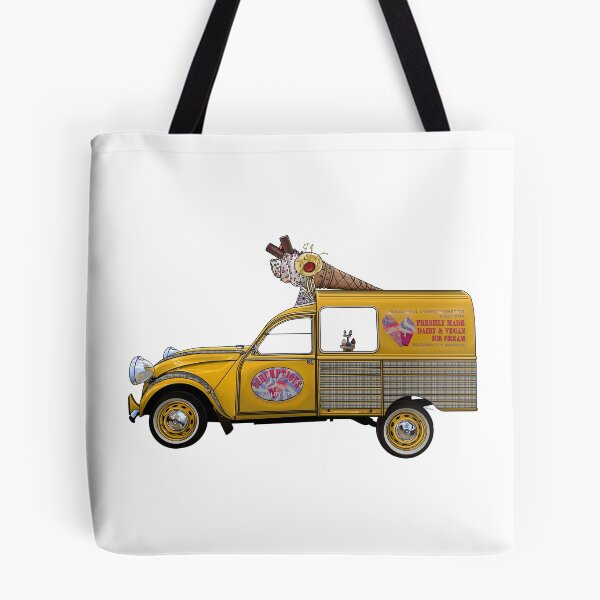 Item preview, Angelic French ice cream van in yellow with heaven's dress tartan, hand drawn designed and sold by Theoldgirl900.