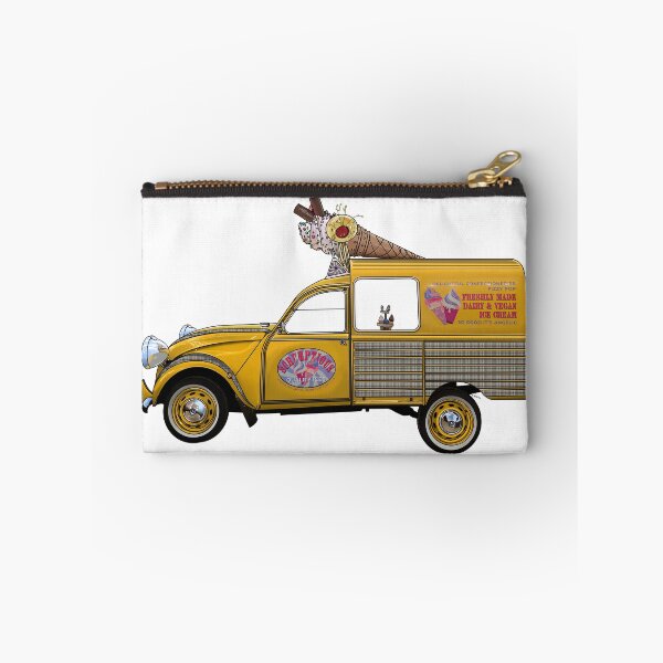 Item preview, Angelic French ice cream van in yellow with heaven's dress tartan, hand drawn designed and sold by Theoldgirl900.