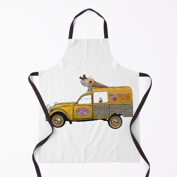 Item preview, Angelic French ice cream van in yellow with heaven's dress tartan, hand drawn designed and sold by Theoldgirl900.