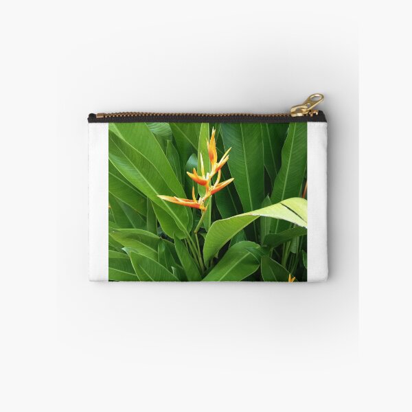 Item preview, Orange Heliconia Flower with Lush Green Tropical Leaves designed and sold by PhuongVoArt.
