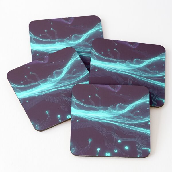 Item preview, Flowing Cyan Neon Energy Waves designed and sold by IntelliMindDesigns.