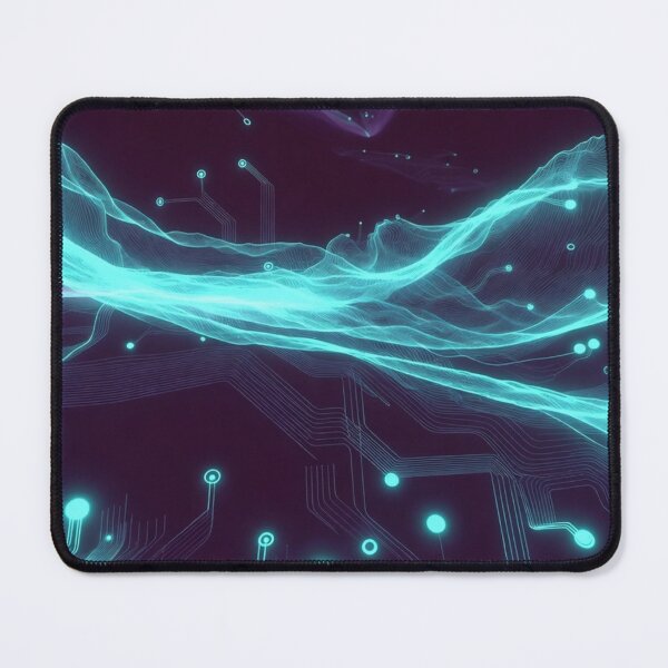 Item preview, Flowing Cyan Neon Energy Waves designed and sold by IntelliMindDesigns.