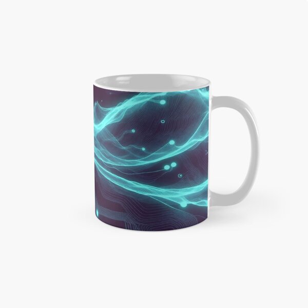 Item preview, Flowing Cyan Neon Energy Waves designed and sold by IntelliMindDesigns.