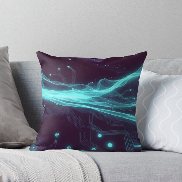 Item preview, Flowing Cyan Neon Energy Waves designed and sold by IntelliMindDesigns.