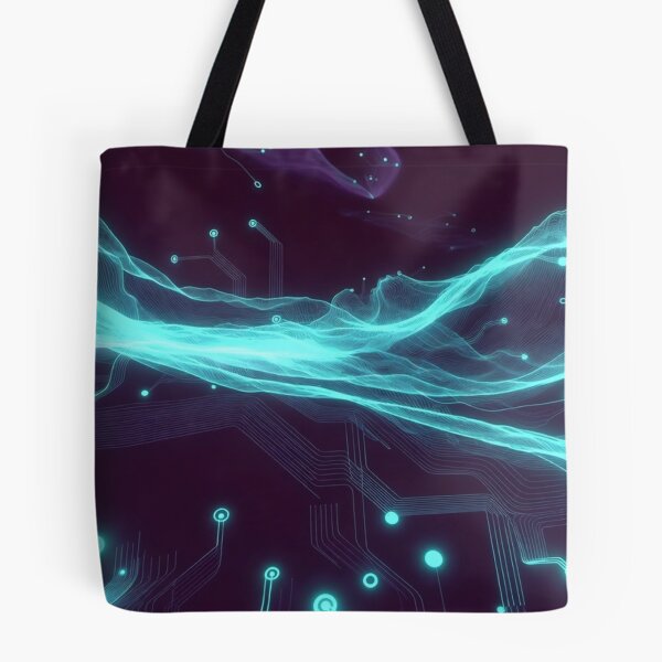 Item preview, Flowing Cyan Neon Energy Waves designed and sold by IntelliMindDesigns.