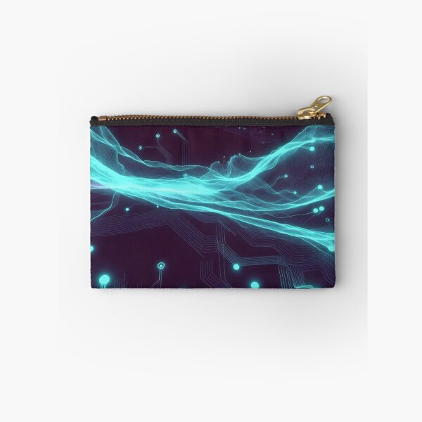 Item preview, Flowing Cyan Neon Energy Waves designed and sold by IntelliMindDesigns.