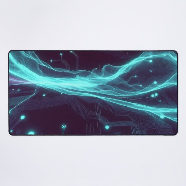Item preview, Flowing Cyan Neon Energy Waves designed and sold by IntelliMindDesigns.