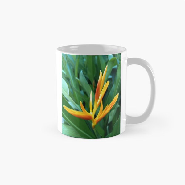 Item preview, Orange Heliconia Flower Close Up with Green Tropical Leaves designed and sold by PhuongVoArt.
