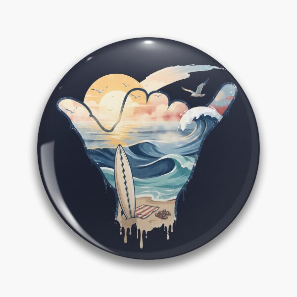 Item preview, USA Shaka Sunrise Surf Beach Waves designed and sold by MythicCotton.