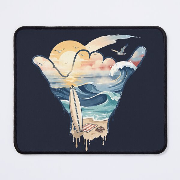 Item preview, USA Shaka Sunrise Surf Beach Waves designed and sold by MythicCotton.