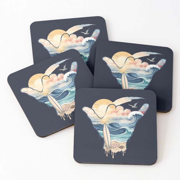Item preview, USA Shaka Sunrise Surf Beach Waves designed and sold by MythicCotton.
