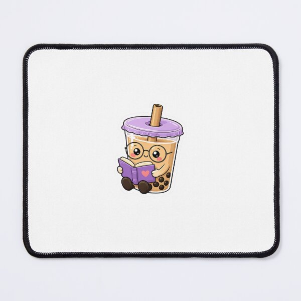 Item preview, Cute Bubble Tea Reading Book Sticker | Kawaii Boba Lover Illustration designed and sold by Ricomin.