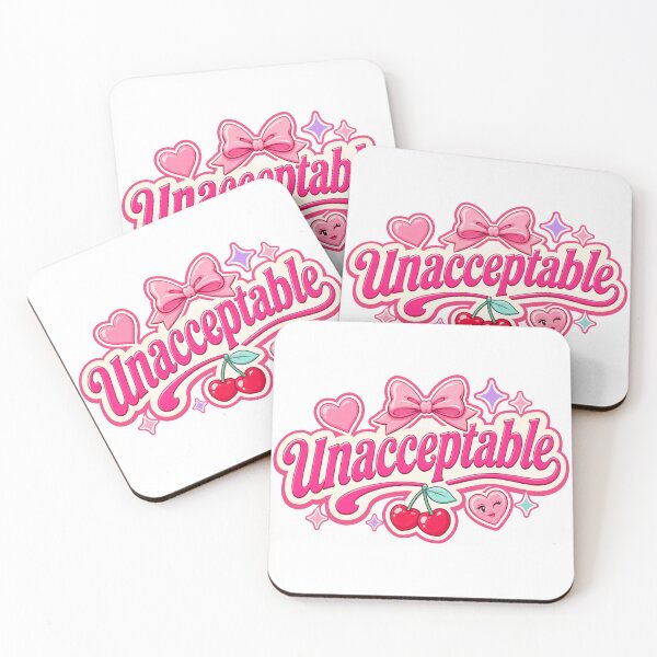 Item preview, Unacceptable Cute Girly Typography Design designed and sold by RedCircleArt.