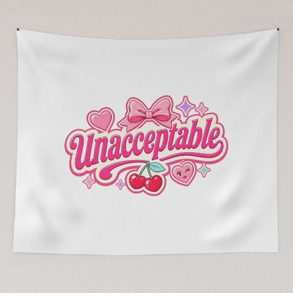 Item preview, Unacceptable Cute Girly Typography Design designed and sold by RedCircleArt.