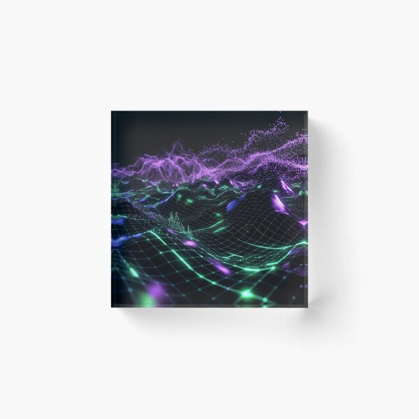 Item preview, Neon Green Purple Circuit Waves designed and sold by IntelliMindDesigns.