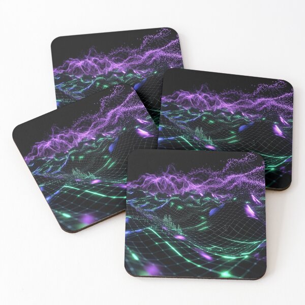Item preview, Neon Green Purple Circuit Waves designed and sold by IntelliMindDesigns.