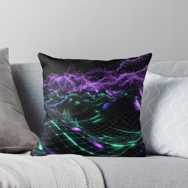 Item preview, Neon Green Purple Circuit Waves designed and sold by IntelliMindDesigns.