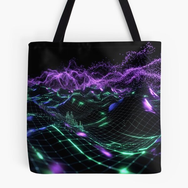 Item preview, Neon Green Purple Circuit Waves designed and sold by IntelliMindDesigns.