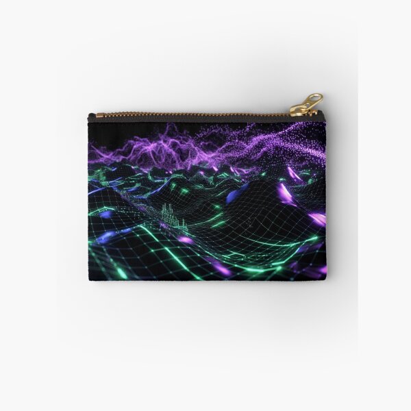 Item preview, Neon Green Purple Circuit Waves designed and sold by IntelliMindDesigns.