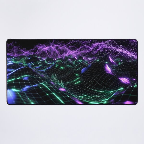Item preview, Neon Green Purple Circuit Waves designed and sold by IntelliMindDesigns.