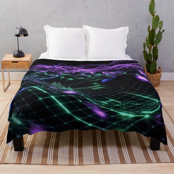 Item preview, Neon Green Purple Circuit Waves designed and sold by IntelliMindDesigns.