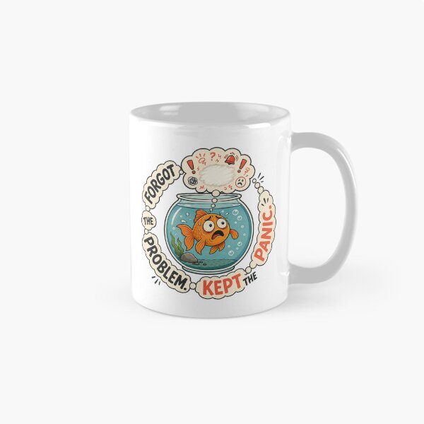 Item preview, Anxious Goldfish Panic and Overthinking Humor designed and sold by Gentlestate.