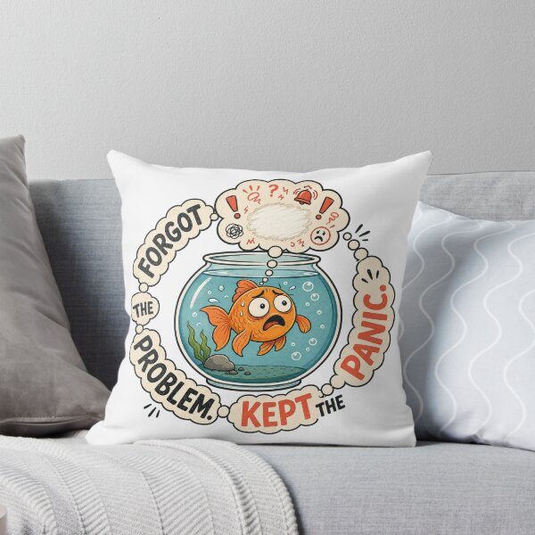 Item preview, Anxious Goldfish Panic and Overthinking Humor designed and sold by Gentlestate.