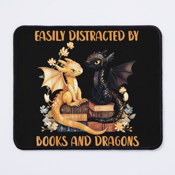 Item preview, Easily Distracted By Books And Dragons Fantasy Reader Bookworm designed and sold by MOnnroyu.