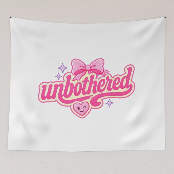 Item preview, Unbothered Cute Girly Typography Design designed and sold by RedCircleArt.