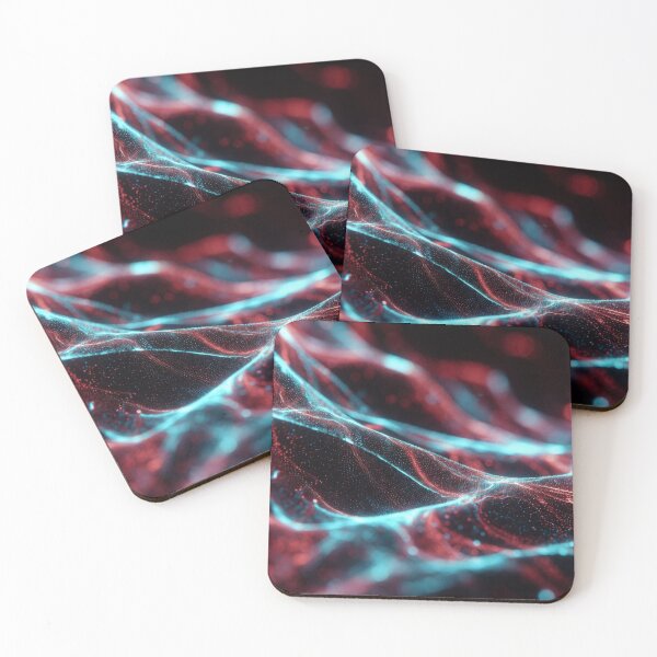 Item preview, Crimson Cyan Cyber Energy Waves designed and sold by IntelliMindDesigns.
