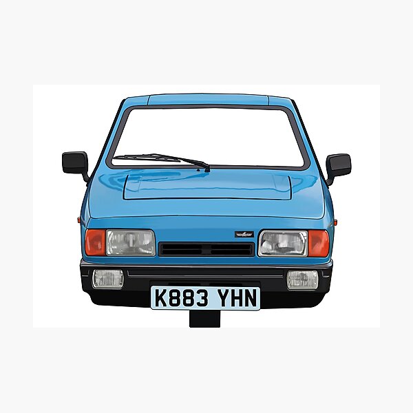 Item preview, blue 3 wheeled retro British car robin designed and sold by Theoldgirl900.