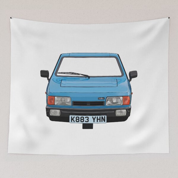 Item preview, blue 3 wheeled retro British car robin designed and sold by Theoldgirl900.