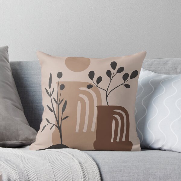 Item preview, Mid Century Modern Boho Neutral Vases Abstract Botanical Art designed and sold by FaizArtShop.