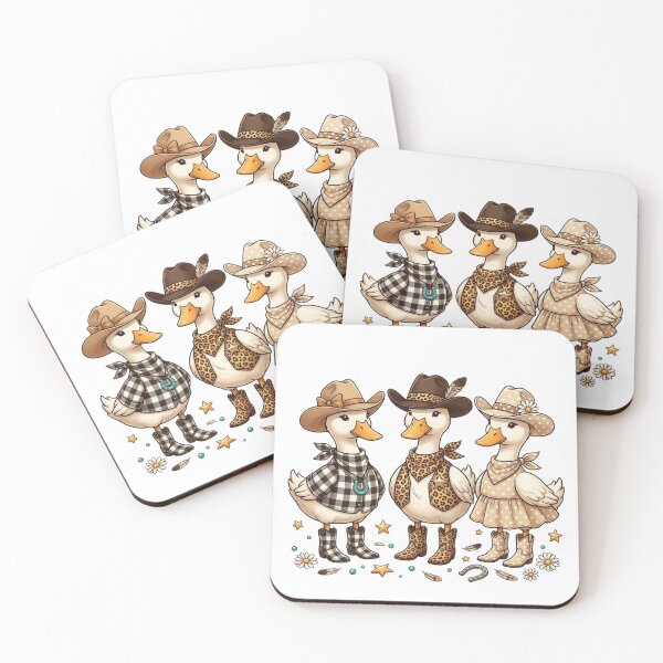 Item preview, Cozy Country Cowgirl Ducks Squad Western Leopard Print Cowboy Boots designed and sold by raedattia.
