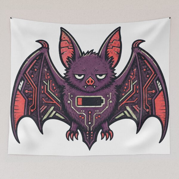 Item preview, Low-Battery Bat – Power Warning Creature designed and sold by yagniikd-.