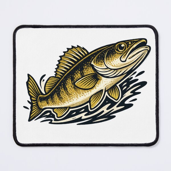 Item preview, Walleye Fishing Illustration – Freshwater Angler Design designed and sold by OddHobbyClub.