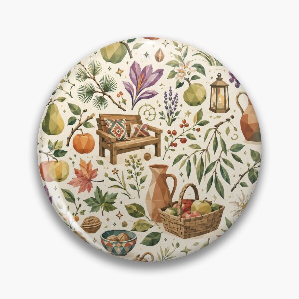 Item preview, Kashmir Apple Orchard & Saffron Fields Seamless Pattern designed and sold by OpenDreamArts.