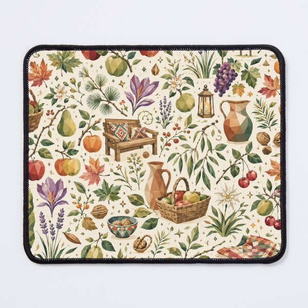Item preview, Kashmir Apple Orchard & Saffron Fields Seamless Pattern designed and sold by OpenDreamArts.
