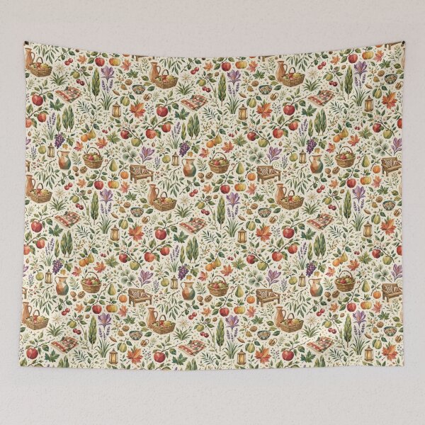 Item preview, Kashmir Apple Orchard & Saffron Fields Seamless Pattern designed and sold by OpenDreamArts.