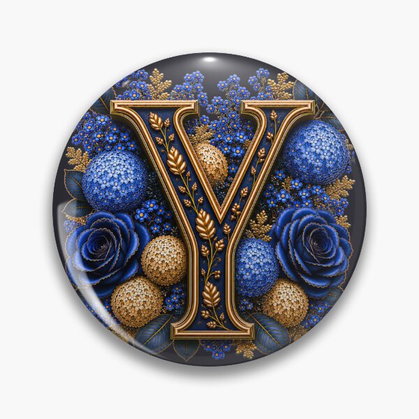 Item preview, Elegant Letter Y Monogram with Blue Hydrangeas & Gold Botanical Design | Luxury Floral Initial Art designed and sold by MoodLay.