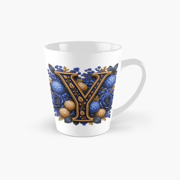 Item preview, Elegant Letter Y Monogram with Blue Hydrangeas & Gold Botanical Design | Luxury Floral Initial Art designed and sold by MoodLay.
