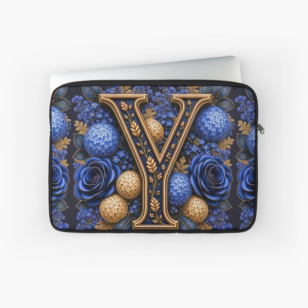 Item preview, Elegant Letter Y Monogram with Blue Hydrangeas & Gold Botanical Design | Luxury Floral Initial Art designed and sold by MoodLay.