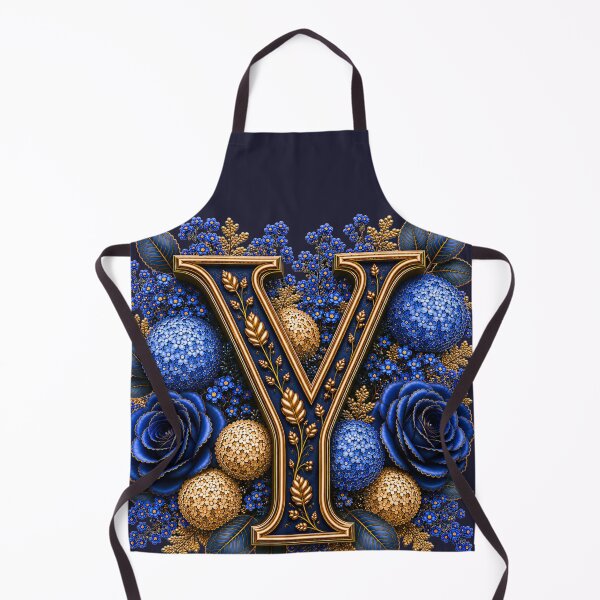 Item preview, Elegant Letter Y Monogram with Blue Hydrangeas & Gold Botanical Design | Luxury Floral Initial Art designed and sold by MoodLay.