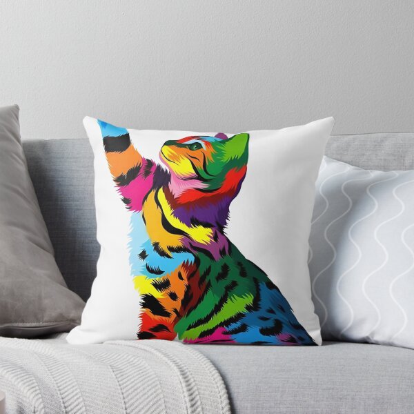 Item preview, Colorful Psychedelic Cat Illustration designed and sold by FritschBryana.