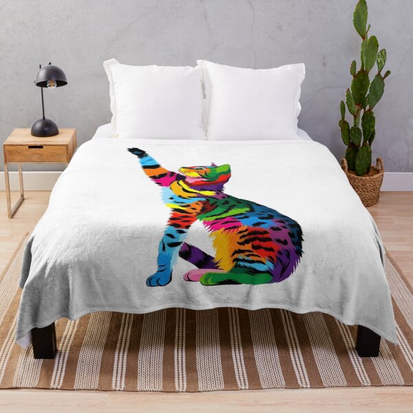 Item preview, Colorful Psychedelic Cat Illustration designed and sold by FritschBryana.