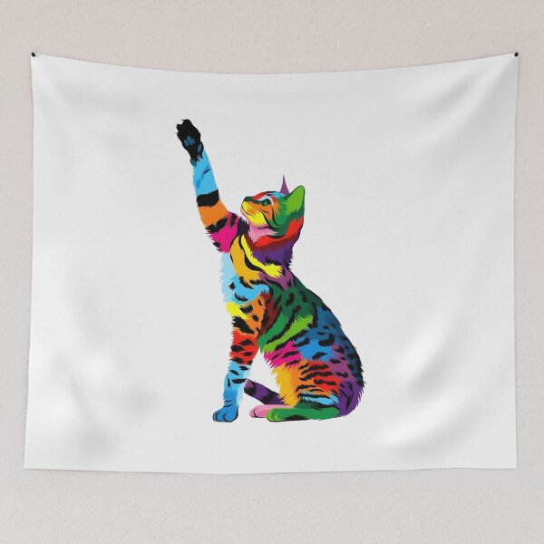 Item preview, Colorful Psychedelic Cat Illustration designed and sold by FritschBryana.